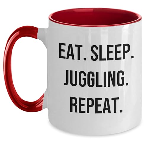 Juggling Funny Coffee Mug Gifts for Jugglers, Juggling Enthusiasts, and Anyone Who Lives to Eat. Sleep. Juggle. Repeat. at Christmas