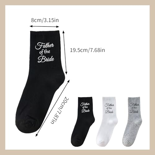 1 Pair Father of the groom Socks Wedding Proposal Socks for Men Breathable Novelty Sock for Groom Dad3