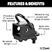CURT 45006 Bolt-On 2-Inch ATV, UTV Trailer Hitch Receiver Adapter, Gloss Black Powder Coat