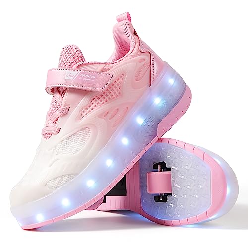 Ceieoe Kids Roller Shoes - Upgraded 2 Wheels 16 Led Colorful Model Rechargeable Fashions Boys Girls Sneaker Retractable Skateboarding Shoes For Beginner Balanced Party Birthday Christmas Best Gift thumb #3