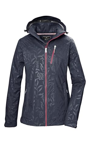 killtec Damen Softshelljacke/Outdoorjacke mit abzippbarer Kapuze KOS 122 WMN SFTSHLL JCKT FLORAL, nachtblau, 42, 42846-000