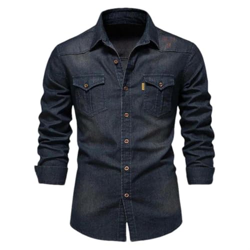 Chemise denim en coton extensible de qualité supérieure style décontracté
