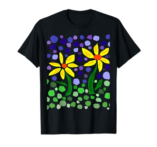 Smiletodaytees Fun Alegre Margarita Amarilla Flores T-shirt Camiseta