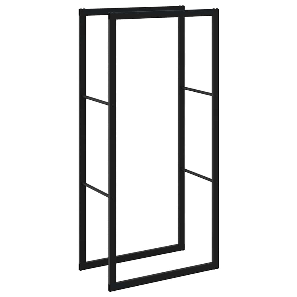 vidaXL Firewood Rack Black 55x30x116 cm Steel, firewood holder, wood rack, fireplace log holder, firewood storage, log holder, firewood storage rack