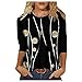 Offerte lampo Offerte Manica Top T-shirt Long Retro stampato rotondo scollo rotondo personalizzato moda Donne Magliette Sexy Abiti Festa Corto, Nero , XL
