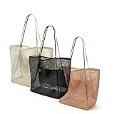 Bolsa Sacola Beach Bag Premium de Praia Feminina Sacola Ideal para Verão Praia Piscina e Viagens Cor Preta