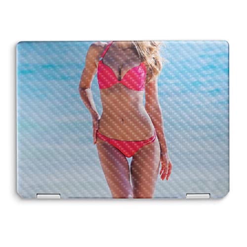 Image of MightySkins Carbon Fiber Skin Compatible with HP Spectre x360 14 inch (2022) Full Wrap Kit - Bikini | Protective, Durable Textured Carbon Fiber Finish | Easy to Apply | Made in The USA