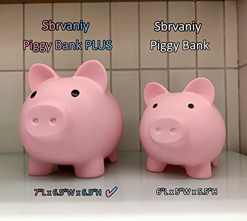 Large Piggy Bank Plus For Sbrvaniy Unbreakable Money Bank，Large Size Coin Bank For Boys And Girls, My First Gifts For Birthday, Christmas, Baby Shower (Pink) #TOP1