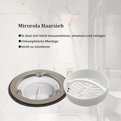 Haarsieb/Haarsiebeinsatz dusche，2 Stück Duschablauf Siphon Rohrstück Sieb，Ø 60 mm Durchmesser Sieb，Haarfilter abfluss passend für die Tempoplex Modell 6960, 6961, 6962, 6963