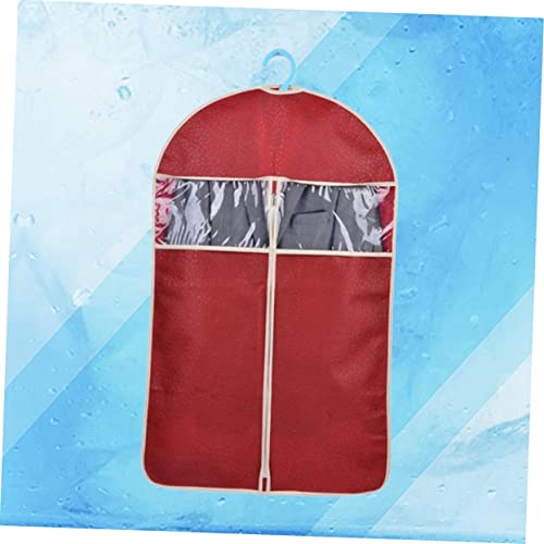 High End Embossing Clothes Cover Bag Dark Red Garment Storage Organizer with Water Resistant Material Self Correcting Zippers for Suits Shirts Coats and More3