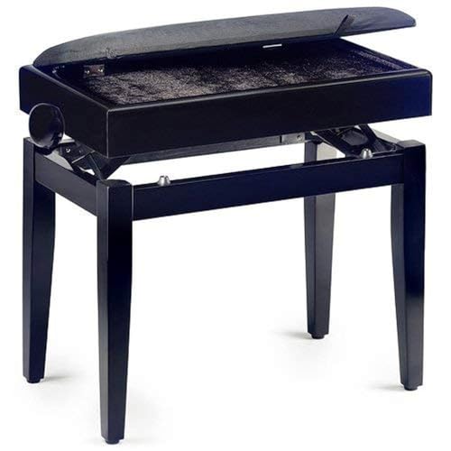 Stagg Pianobank met muziekvak, mat zwart