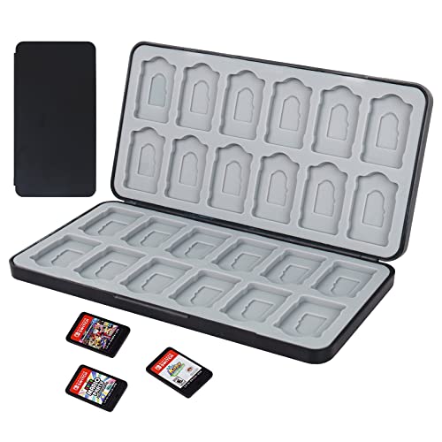 CTDMJ Étui Rangement pour Cartes Jeux, Étui Rangement pour Cartes Jeu Compatible, Rangement Cartouche Nintendo Switch, Boîte Rangement Soft Silicone avec 24 Fentes Protection Organisateur Rangement Cover