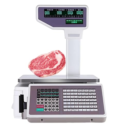 Báscula con impresión de etiquetas y calculadora de precio 30kg