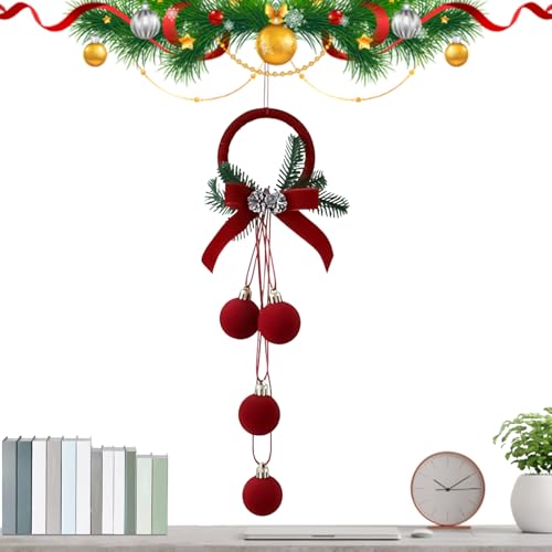 クリスマス オーナメント,クラシックなフロッキング仕上げのクリスマスオーナメント - 割れにくい吊り下げ可能な赤い装飾品 家庭パーティーやホリデーの窓際フェスティバルの雰囲気作りに最適