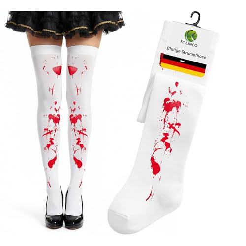 Balinco Blutige Halloween Strumpfhose für Damen, Horror-Kostüm-Accessoire, Strumpfhose für Halloween, Cosplay, Karneval & Fasching