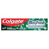 Colgate Max Fresh with Whitening Toothpaste with Mini Breath Strips, Clean Mint Toothpaste for Bad Breath, 6.3 Oz Tube