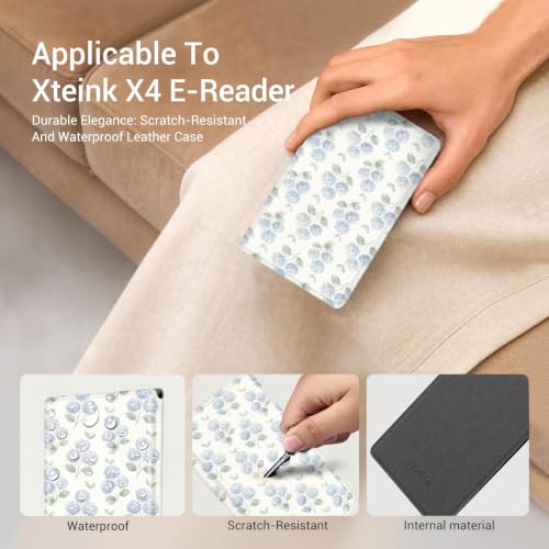 Image of CoBak Magnetic Case for XTEINK X4, Ultra-Lightweight Protective Cover for Xteink X4 E-Reader, Secure Magnetic Attachment(Hydrangea)