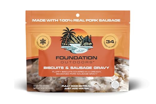 FOUNDATION Outdoors Biscuits and Sausage Gravy Freeze Dried Meal