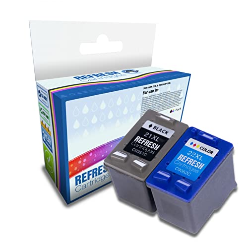 Refresh Cartridges Cartucho de tinta remanufacturado de repuesto para HP C9351A/HP 21XL y C9352A/HP 22XL (multicolor)