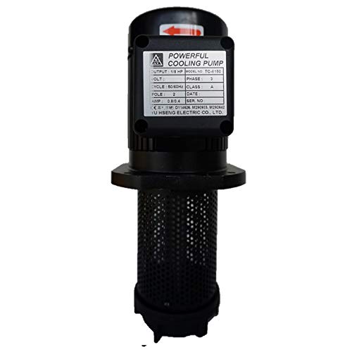 1/8 HP Lathe BandSaw Machine Tool Circulation Coolant Pump, Immersion Length 150 mm(6"), NPT 1/2" Thread, Three 3 Phase 220/380V