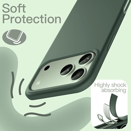 Image of Silicone Case for iPhone 17 Pro Max 6.9-Inch, Silky-Soft Touch Full-Body Protective Phone Case, Shockproof Back Cover for iPhone 17 Pro Max (Light Green)
