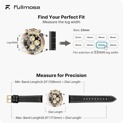Image of Fullmosa 22mm Quick Release Leather Watch Band for Garmin Samsung Galaxy