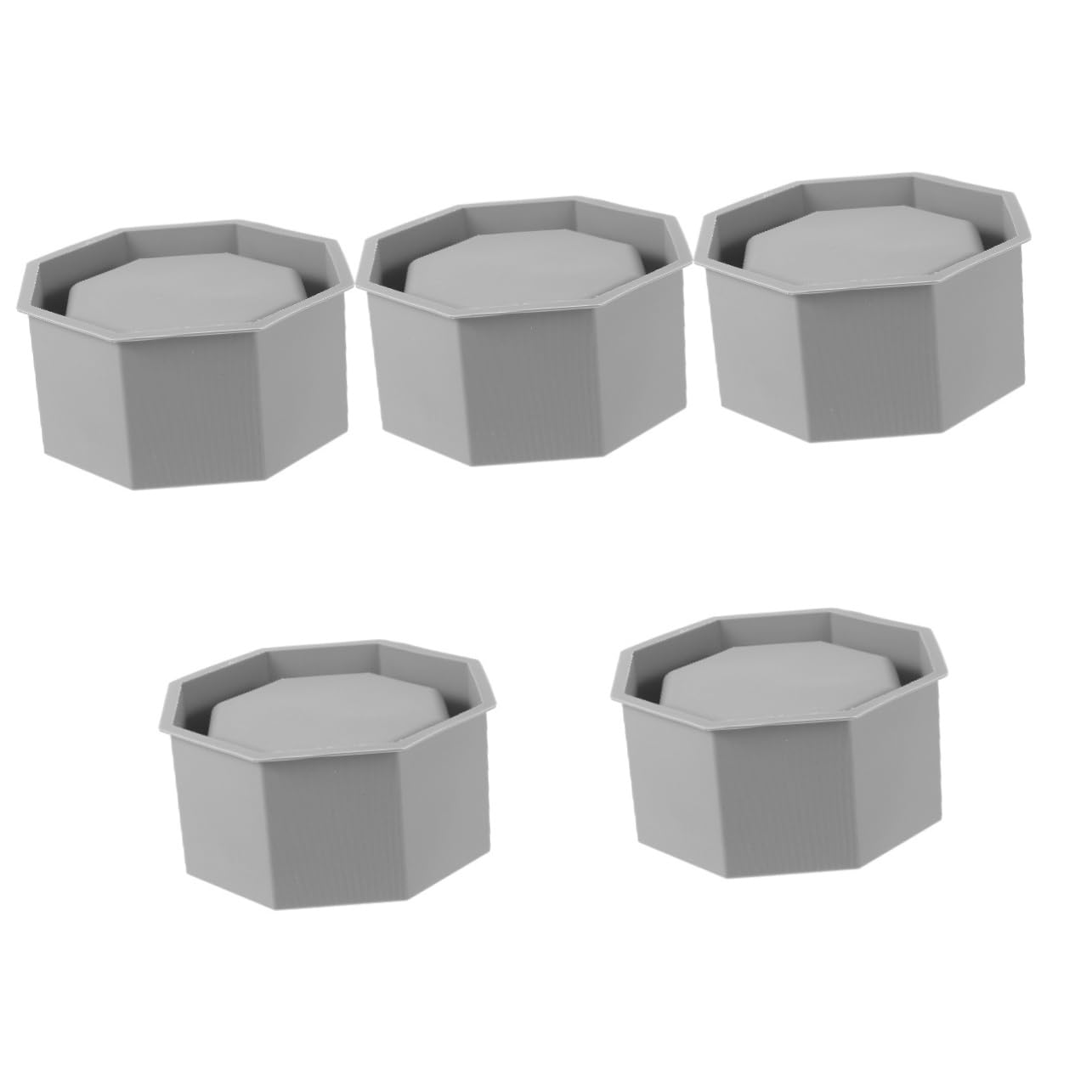 POPETPOP Lot De 5 Moules Hexagonaux en Silicone pour Pots De Fleurs Faits Maison 5561 Gris - Moules pour Bols À Fondant pour Jardinières À Lettres À en