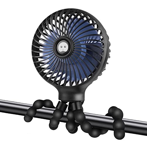 Image of OGAJO Portable Stroller Fan with Flexible Tripod, 5200mAh Battery, 3 Speeds, USB Rechargeable, for Stroller, Car Seats, Cribs and More