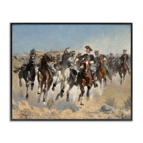 Galloping Horses Desert Cowboy Herd, 16 x 20 Inch Framed Giclée Print