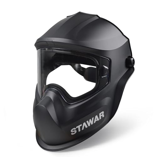 Shine STAWAR Black Grinding Face Shield, Lightweight Cutting Face Shield with Anti-Fog & Scratch Resistance Lens Face Shield Mask for Grinding, Cutting, Woodworking (DIN 1, Black) by SHINE - Used condition - US$47.57