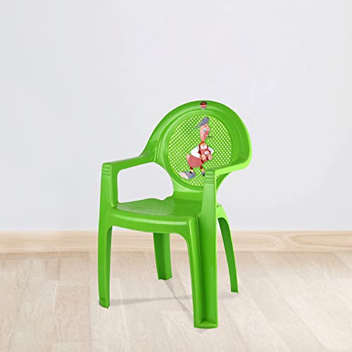 Image of Cello New Tulip Comfortable Kids Chair with Backrest for Study Chair|Play|Dining Room|Bedroom|Kids Room|Living Room|Indoor-Outdoor|Dust Free|100% Polypropylene Stackable Chairs, Green