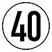 Geschwindigkeitsschild 40 km/h, 20cm nach §58 StVZO, Folienaufkleber zur Anbringung Karosserie aussen, Aufkleber, Geschwindigkeit, rund, für Traktor, LKW, Rollstuhl,