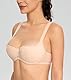 Lemorosy Damen Dirndl BH Push Up Balconette BH mit Bügel Halbschale mit Gepolsterte Trägern (Beige,85B)