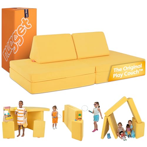 Image of Nugget - The Original Play Couch for Kids - Modular Foam Children's Sofa for Playroom, Imagination, & Creative Open Ended Play - Washable & Convertible Playroom Furniture, Lemonade