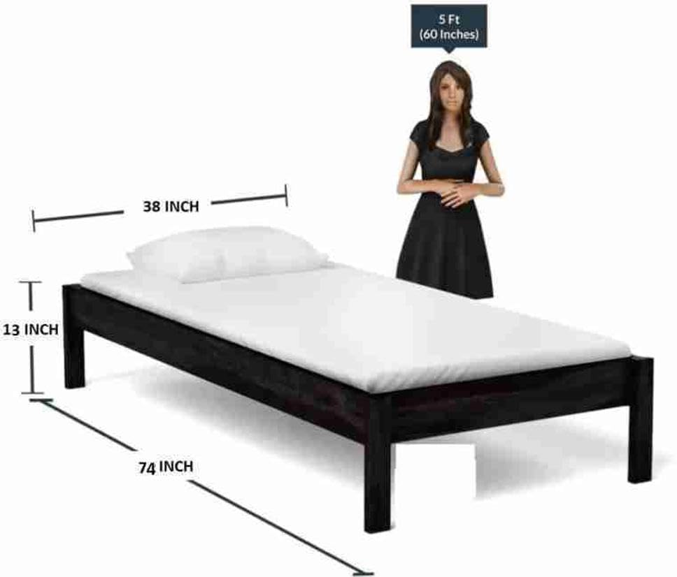 Image of AADITYA WOODS Solid Sheesham Wood Single Bed Cot Without Storage | Single Size Bed for Bedroom | Multipurpose Use Bed- Walnut Finish16