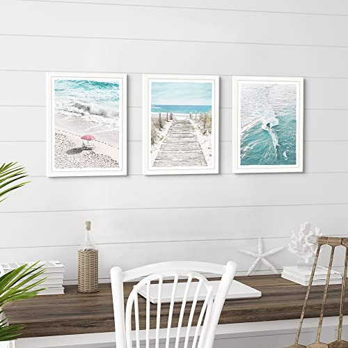 Bedroom Framed Ocean Wall Art Modern Living Room Tropical Beach Scene