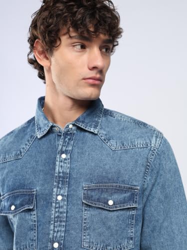 Image of INKD Men's Regular Fit Shirt - 100% Cotton | Casual Shirts for Men | Full Sleeve