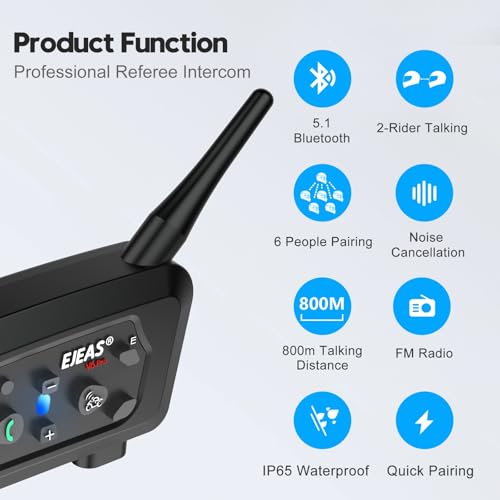 Novamente V6C Professional Football Referee Bluetooth Intercom, 2-Way Wireless Bluetooth Headset with Running Armband for Soccer Hockey Rugby Sports (2 Pack) - image 3