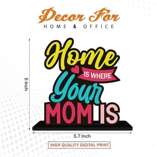 Image of Artvibes Home is Where Your Mom is Quotes Table Decor for Office Desk | Home Decoration Items | Living Room | Modern Art Wooden Showpiece Decorative Gift item (SP 1191)
