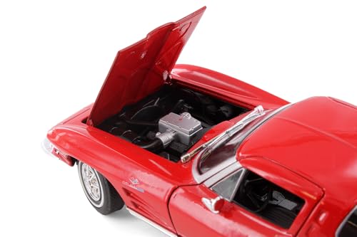 1963 Corvette Hardtop Sports Car rojo 1:24 miniatura 3