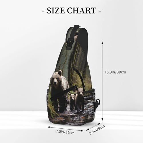 Mother Bear Bolsos Bandolera de Senderismo para Hombre y Mujer miniatura 3