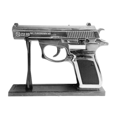Image of CZ83 Z-Silver Heavy Metal Pistol Gun Lighter - Windproof Jet Flame - Hookah & Pocket Lighter with Half-Barrel Pull Back System