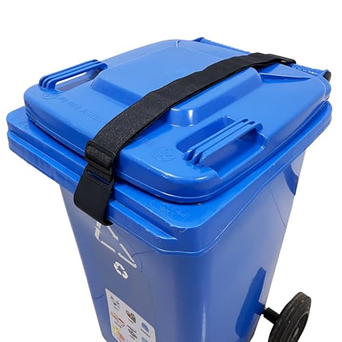 WYXDSDEV 1 pcs Metal Double-Claw Trash Can Lock Straps, Adjustable Garbage Can Lid Locks Security Strap, Outdoor Trash Bin Lock for Animals