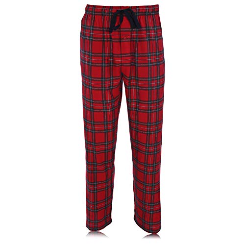 Pyjama en flanelle de coton anti-froid pour dormir au chaud en rouge écossais S
