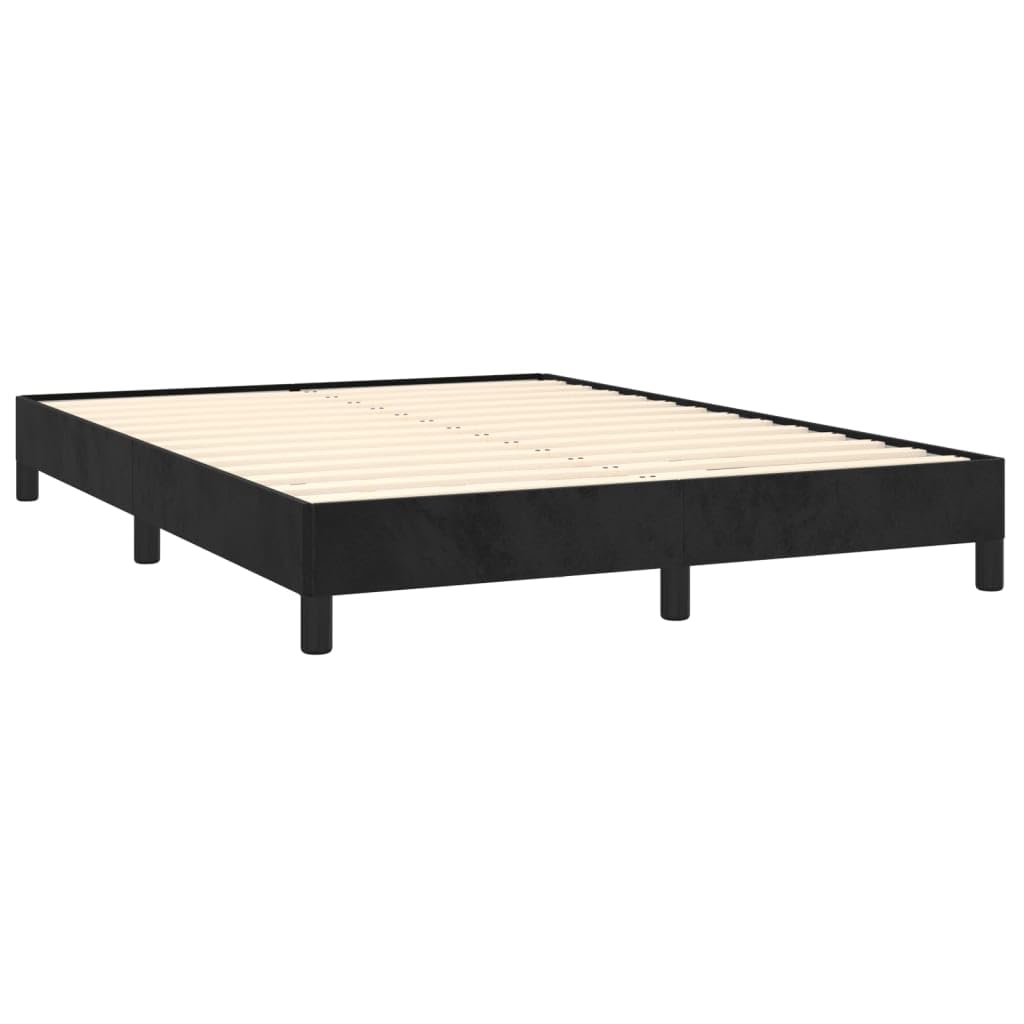 vidaXL Polsterbett, Bett Bettgestell mit Lattenrost, Schlafzimmerbett Doppelbett mit Stützbeinen, Bettrahmen Schlafzimmermöbel, Schwarz 140x200cm Samt