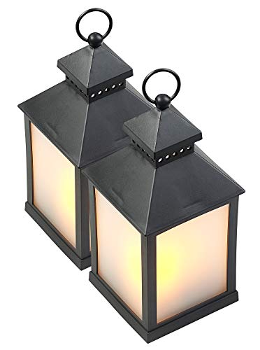 Lunartec Flackerlicht LED: 2er Pack LED-Laterne mit realistischem...