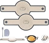 Ceeyoll 2 Piezas Silicone Bread Sling,Tapetes Para Hornear,Tapete Silicona Horno,Alfombrilla Horno Para no Ensuciar,Viene Con Un Raspador y un cepillo de aceite, Adecuado Para Hornos De Pan y Pizza.