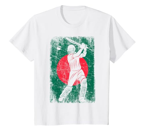 Bangladesh Flag Cricket Jersey Fan Player Coach T-Shirt, Youth, White, 2T