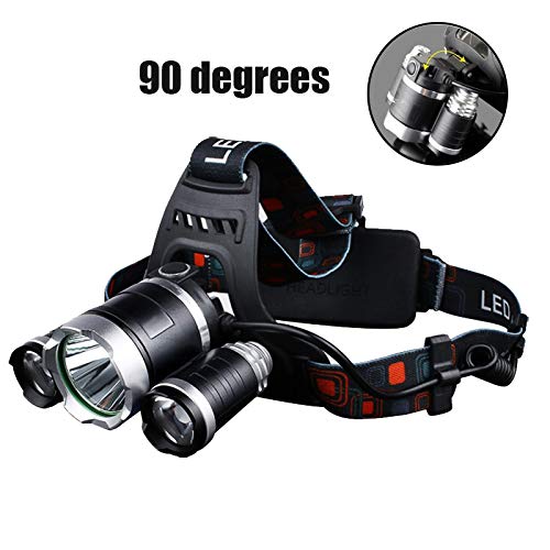 whbage Lampe Frontale Headlamp 90 Degree High LED Lighting Head Lamp 4 Mode LED Headlamp Headlight Camping Fishing Headlight Torch Lanterna