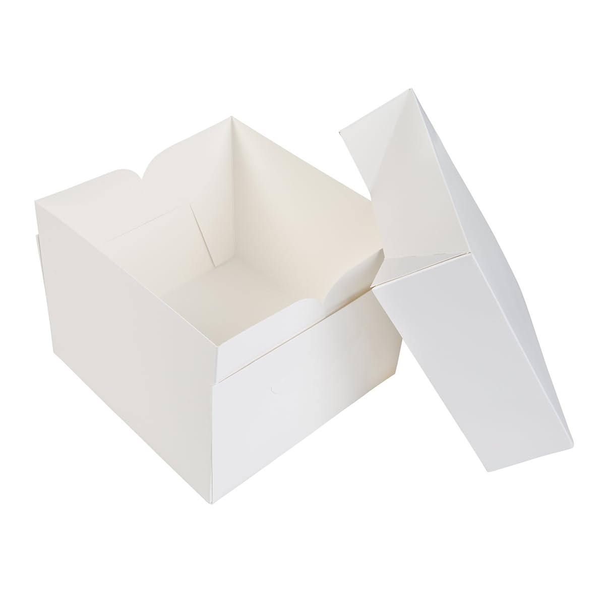 BrandNewCake® Caja para Tartas - 20x20x15 cm - Pack de 50 - Cartón Blanco - Ideal para Pasteles y Repostería